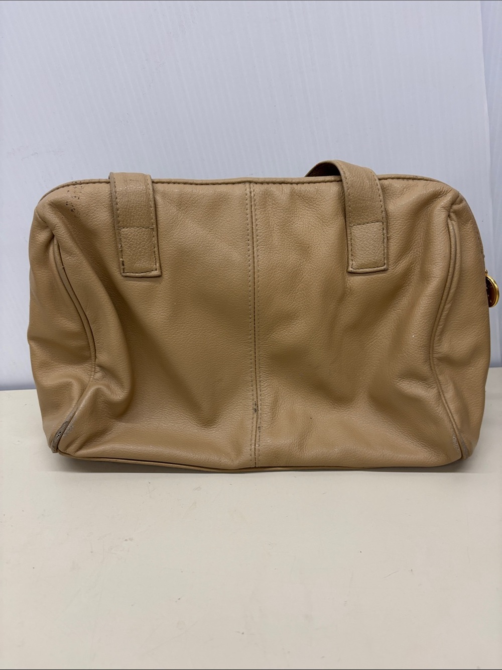 Toni Leather Tote Bag - Beige